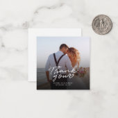 Budget Photo Hand-Lettered'結婚S Thank You ノートカード (正面/裏面インサイチュ)