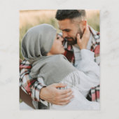 Budget Photo Heart Script Wedding Save the Date チラシ (裏面)