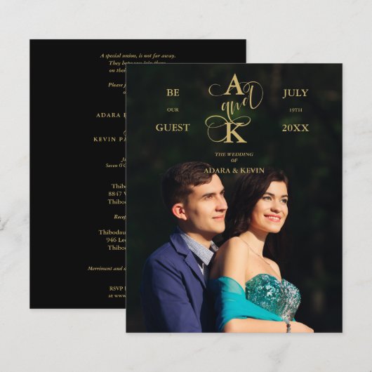 Budget Photo Luxury Faux Golden Fancy Calligraphy (正面/裏面)