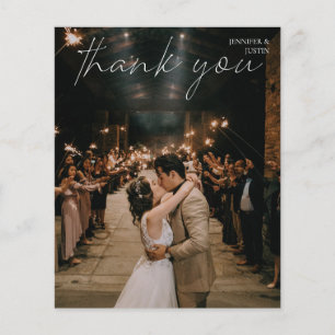 Budget Photo Modern Chic Handwriting Thank You Fly チラシ