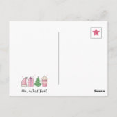 Budget Photo Oh What Fun Pink & Green Christmas ポストカード (裏面)
