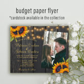 Budget photo rustic sunflower wedding invitation チラシ