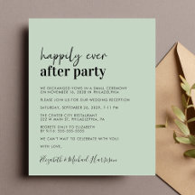 Budget Photo Sage Wedding Reception Invitation