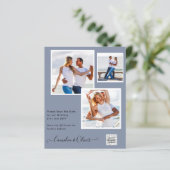 Budget Photo Save the Date BLUE QR Code RSVP (スタンド正面)