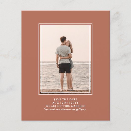 BUDGET PHOTO Save the Date Terracotta 結婚's チラシ (正面)