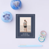 BUDGET PHOTO Save the Dates Navy Blue 結婚's チラシ (シングル)