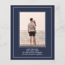 BUDGET PHOTO Save the Dates Navy Blue 結婚's チラシ