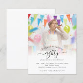 Budget Photo Script 80th Birthday Partyへの招待 (正面/裏面)