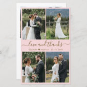 Budget Photo Script Pink金ゴールド結婚s Thank You (正面/裏面)