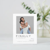 Budget Photo Simple QR Code Gray Save The Date (スタンド正面)