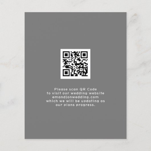 Budget Photo Simple QR Code Gray Save The Date (裏面)