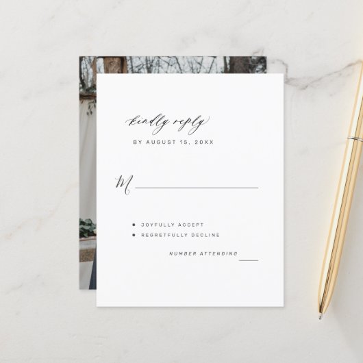 Budget photo wedding RSVPカード (正面/裏面インサイチュ)