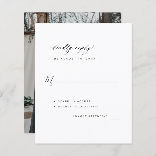 Budget photo wedding RSVPカード (正面/裏面)
