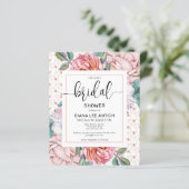 Budget Pink Floral Bridal Shower Invitation (スタンド正面)