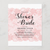 Budget Pink Lace Bridal Shower Invitation (正面)