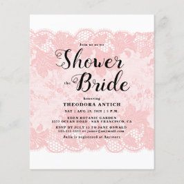 Budget Pink Lace Bridal Shower Invitation