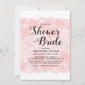Budget Pink Lace Bridal Shower Invitation 招待状 (正面)