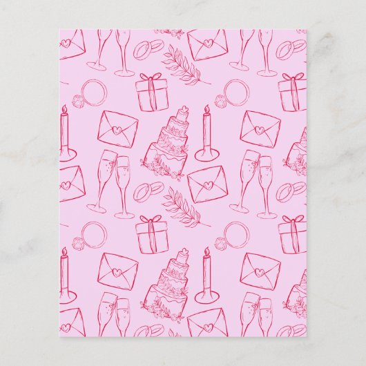 Budget Pink & Red Hand-Drawn Wedding (裏面)