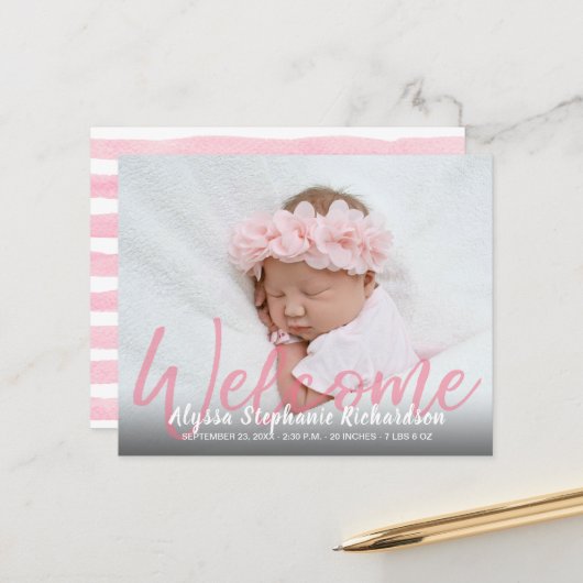 Budget Pink Welcome 1フォトベビー発表 (正面/裏面インサイチュ)