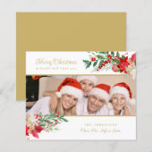 Budget Poinsettias Photo Classic Merry Christmas (正面/裏面)