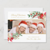 Budget Poinsettias Photo Classic Merry Christmas (正面)