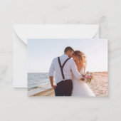 Budget Purpleフローラ結婚の写真ありがとう ノートカード (裏面)