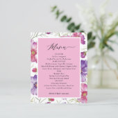Budget Purple and Pink Floral Wedding  Menu (スタンド正面)