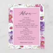 Budget Purple and Pink Floral Wedding Menu (正面)