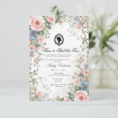 Budget Purple Florals Bridgerton Birthday Party 招待状 (スタンド正面)