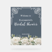 Budget Purple Florals Bridgerton Bridal Shower アクリルサイン (正面)