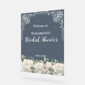Budget Purple Florals Bridgerton Bridal Shower アクリルサイン (傾斜)