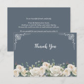 Budget Purple Florals Bridgerton Bridal Shower サンキューカード (正面/裏面)