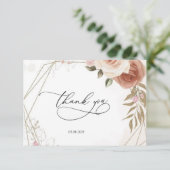 Budget Purple Florals Bridgerton Bridal Shower サンキューカード (スタンド正面)