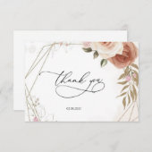 Budget Purple Florals Bridgerton Bridal Shower サンキューカード (正面/裏面)