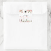 Budget Purple Florals Bridgerton Bridal Shower スクエアシール (バッグ)