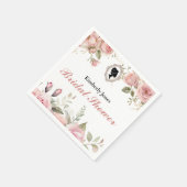 Budget Purple Florals Bridgerton Bridal Shower スタンダードカクテルナプキン (角)