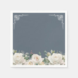 Budget Purple Florals Bridgerton Bridal Shower スタンダードカクテルナプキン