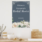 Budget Purple Florals Bridgerton Bridal Shower ポスター (キッチン)