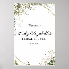 Budget Purple Florals Bridgerton Bridal Shower ポスター