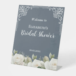 Budget Purple Florals Bridgerton Bridal Shower 台座サイン