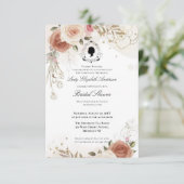 Budget Purple Florals Bridgerton Bridal Shower 招待状 (スタンド正面)