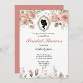 Budget Purple Florals Bridgerton Bridal Shower 招待状 (正面/裏面)