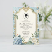 Budget purple Florals Bridgerton Bridal Shower 招待状 (スタンド正面)