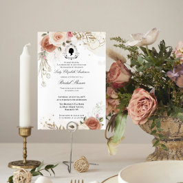 Budget Purple Florals Bridgerton Bridal Shower 招待状