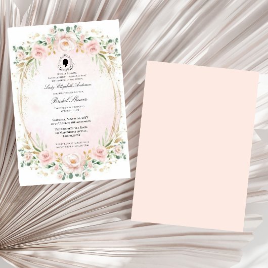 Budget Purple Florals Bridgerton Bridal Shower 招待状