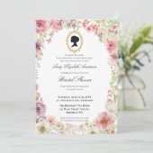 Budget Purple Florals Bridgerton Bridal Shower 招待状 (スタンド正面)