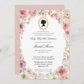 Budget Purple Florals Bridgerton Bridal Shower 招待状 (正面/裏面)