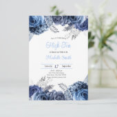 Budget Purple Florals Bridgerton Bridal Shower 招待状 (スタンド正面)