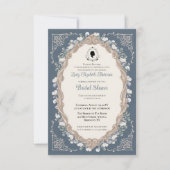 Budget Purple Florals Bridgerton Bridal Shower 招待状 (正面)