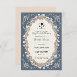 Budget Purple Florals Bridgerton Bridal Shower 招待状